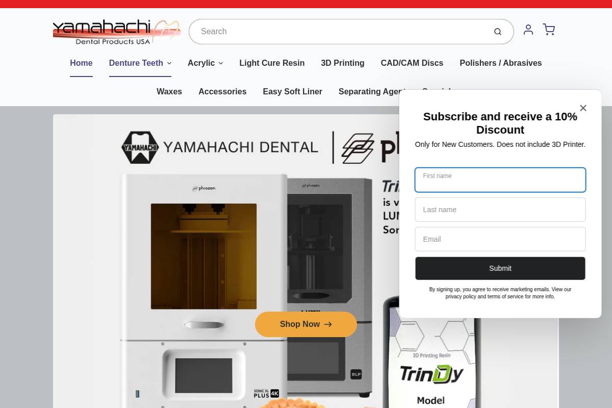 yamahachidentalusa.com homepage screenshot