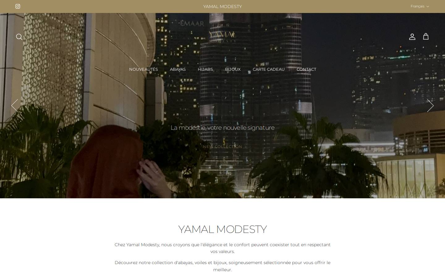 yamalmodesty.com homepage screenshot
