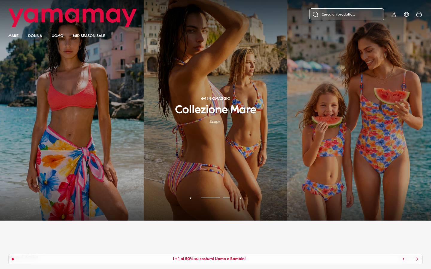 Yamamay homepage screenshot