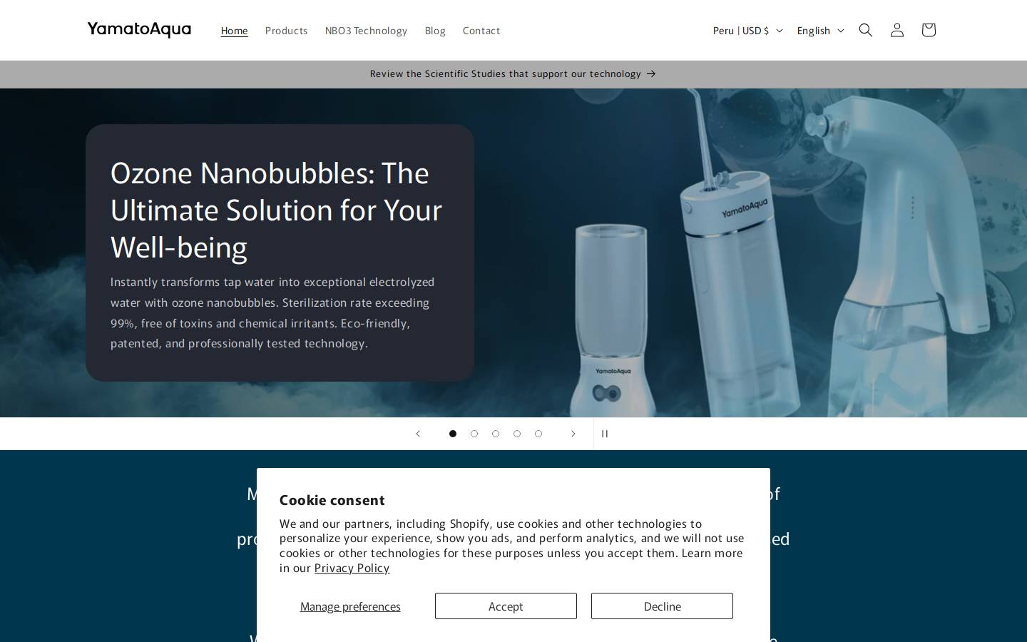yamatoaqua.com homepage screenshot