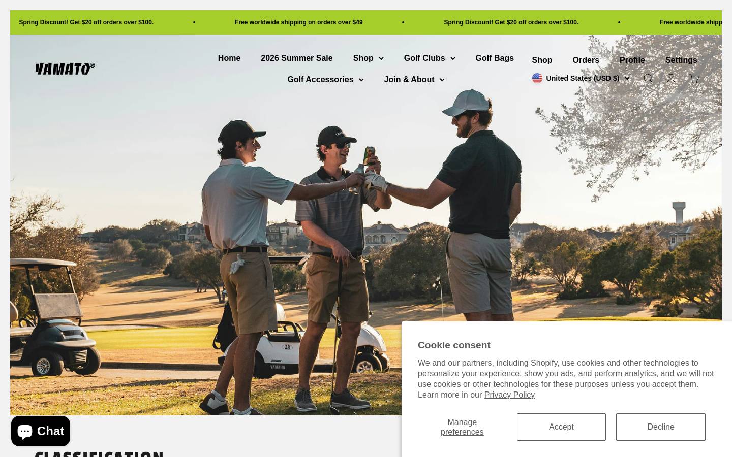 Yamato Golf homepage screenshot
