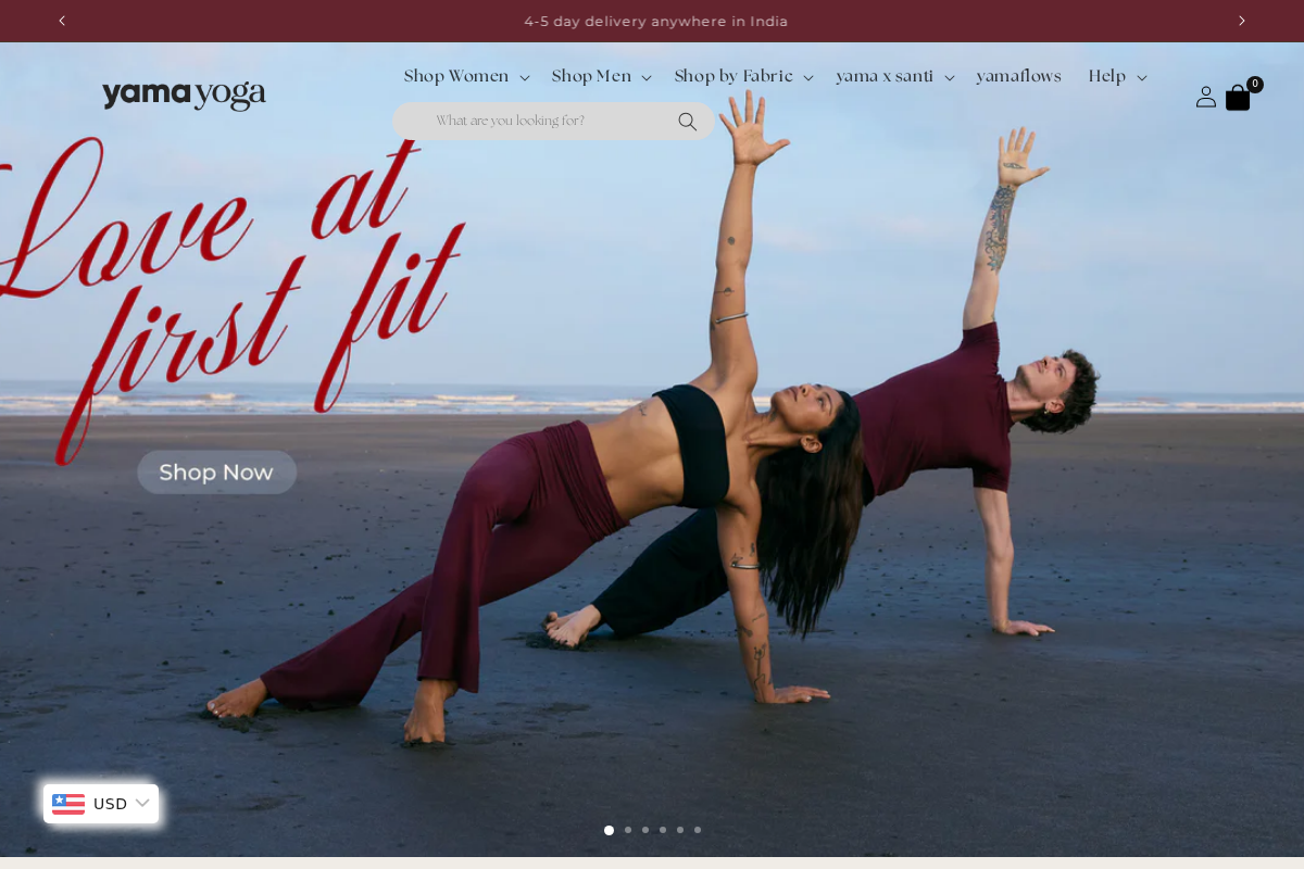 yamayoga homepage screenshot