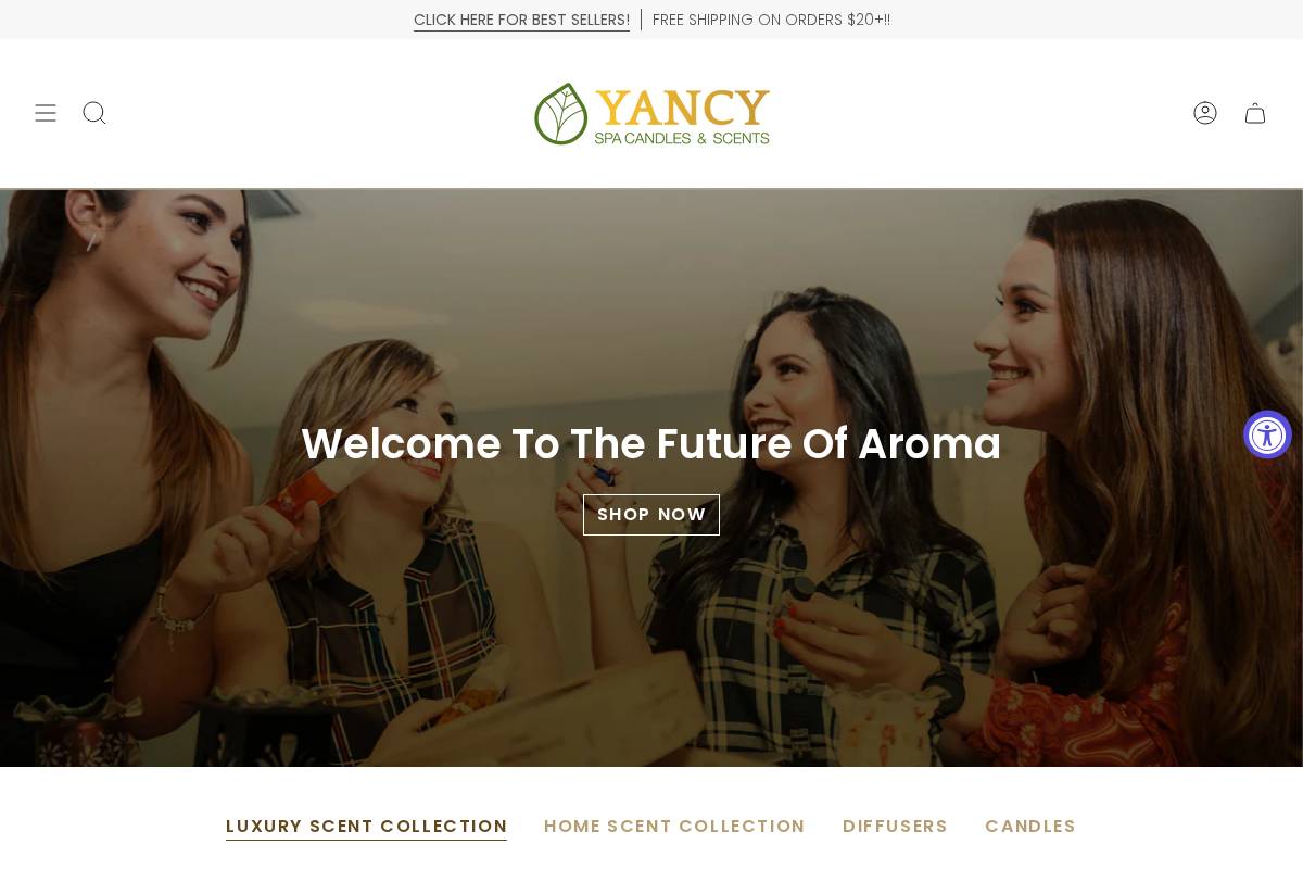 yancynaturalsstore.com homepage screenshot