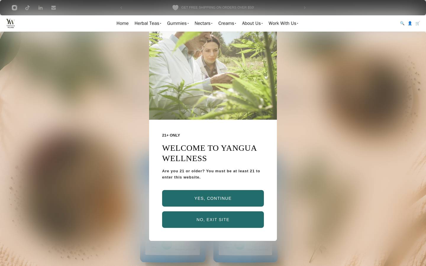 yanguawellness.com homepage screenshot
