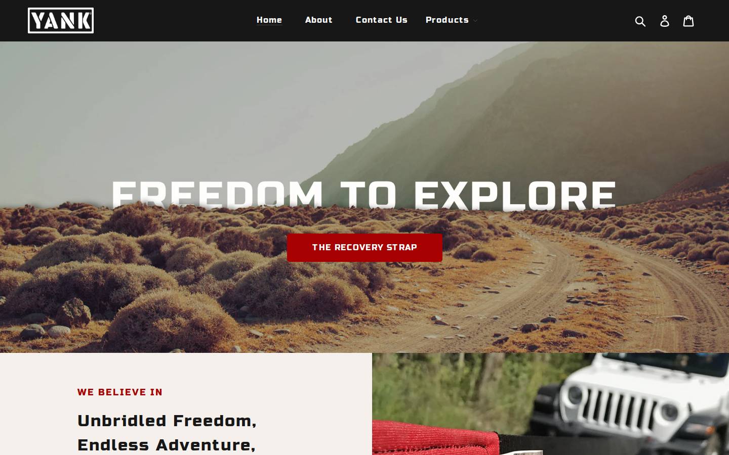 yankstraps.com homepage screenshot
