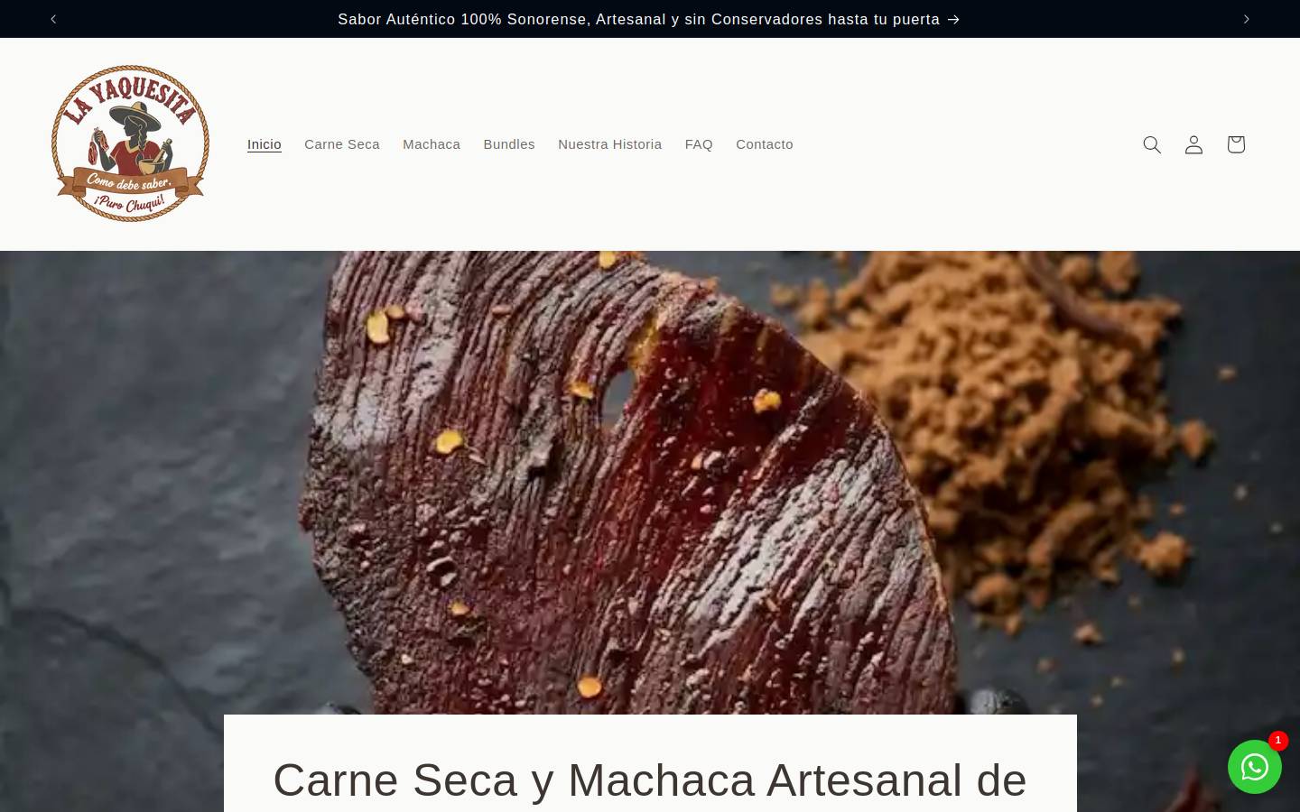yaquesita.com homepage screenshot