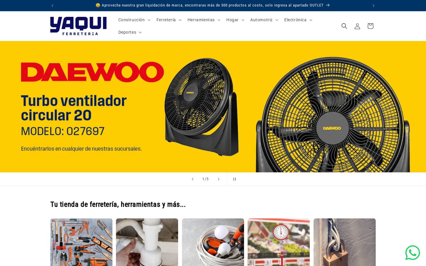 yaqui.com.mx homepage screenshot