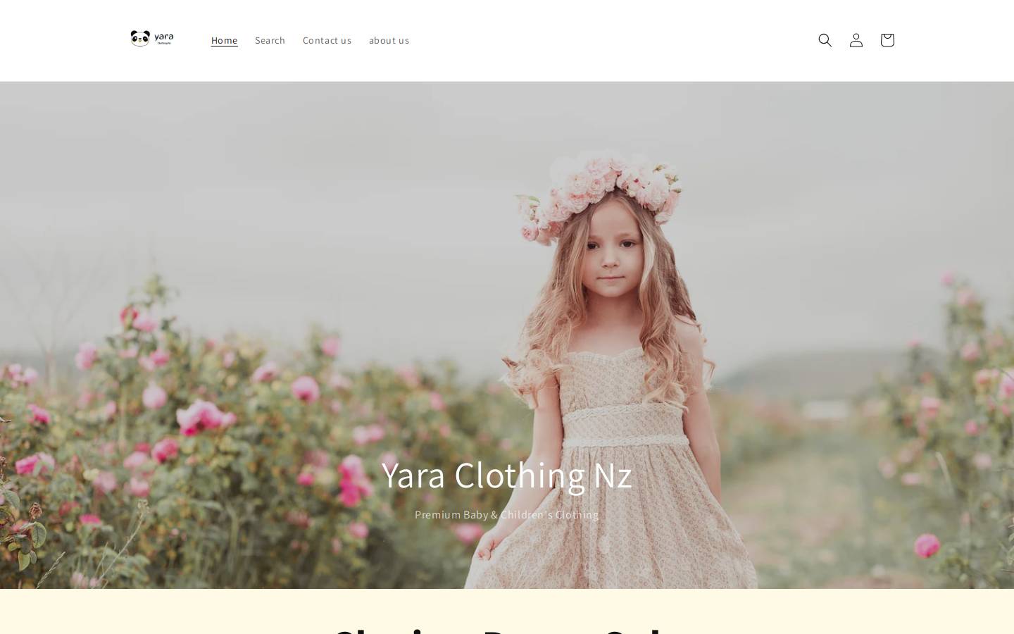 yaraclothing.com homepage screenshot
