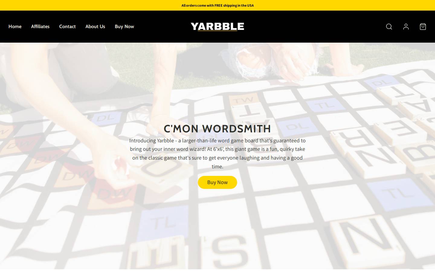 yarbble.com homepage screenshot