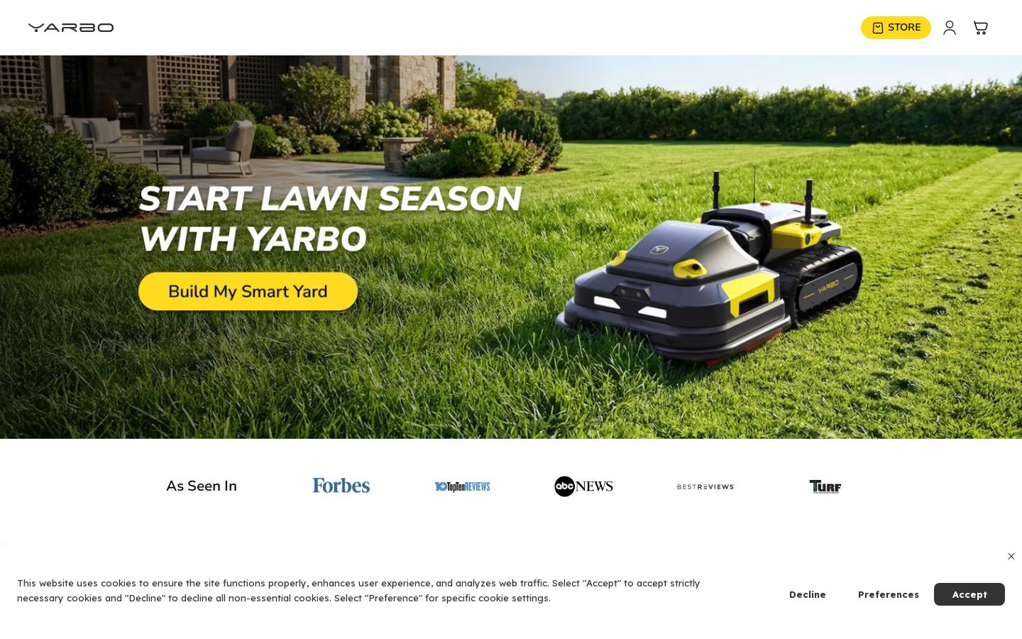 Yarbo homepage screenshot