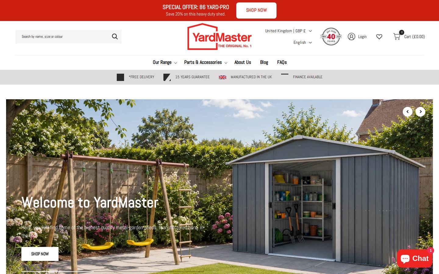 YardMaster International homepage screenshot