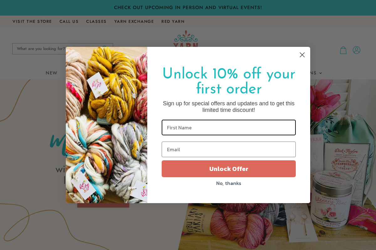 yarn-fun.com homepage screenshot