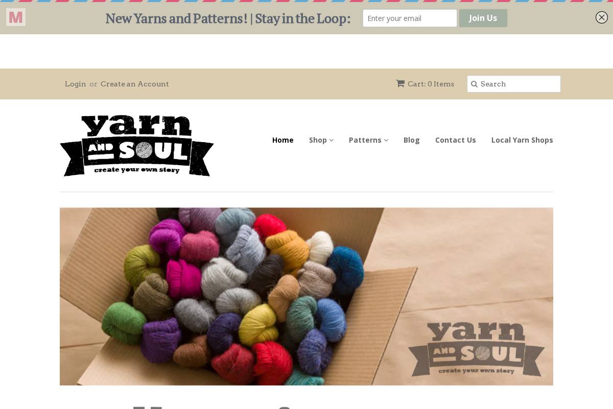 yarnandsoul.com homepage screenshot