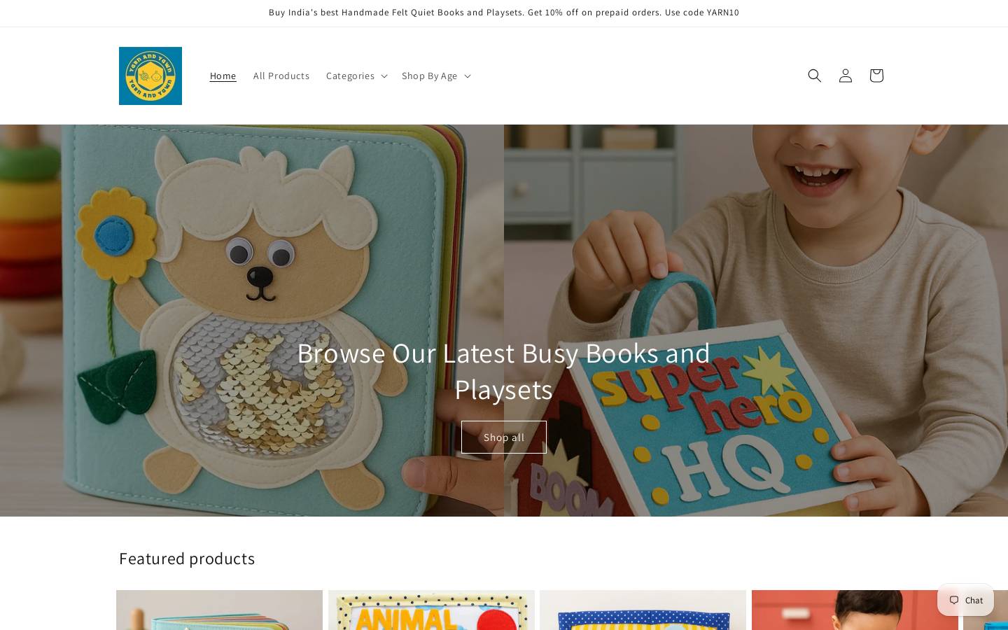 yarnandyawn.com homepage screenshot