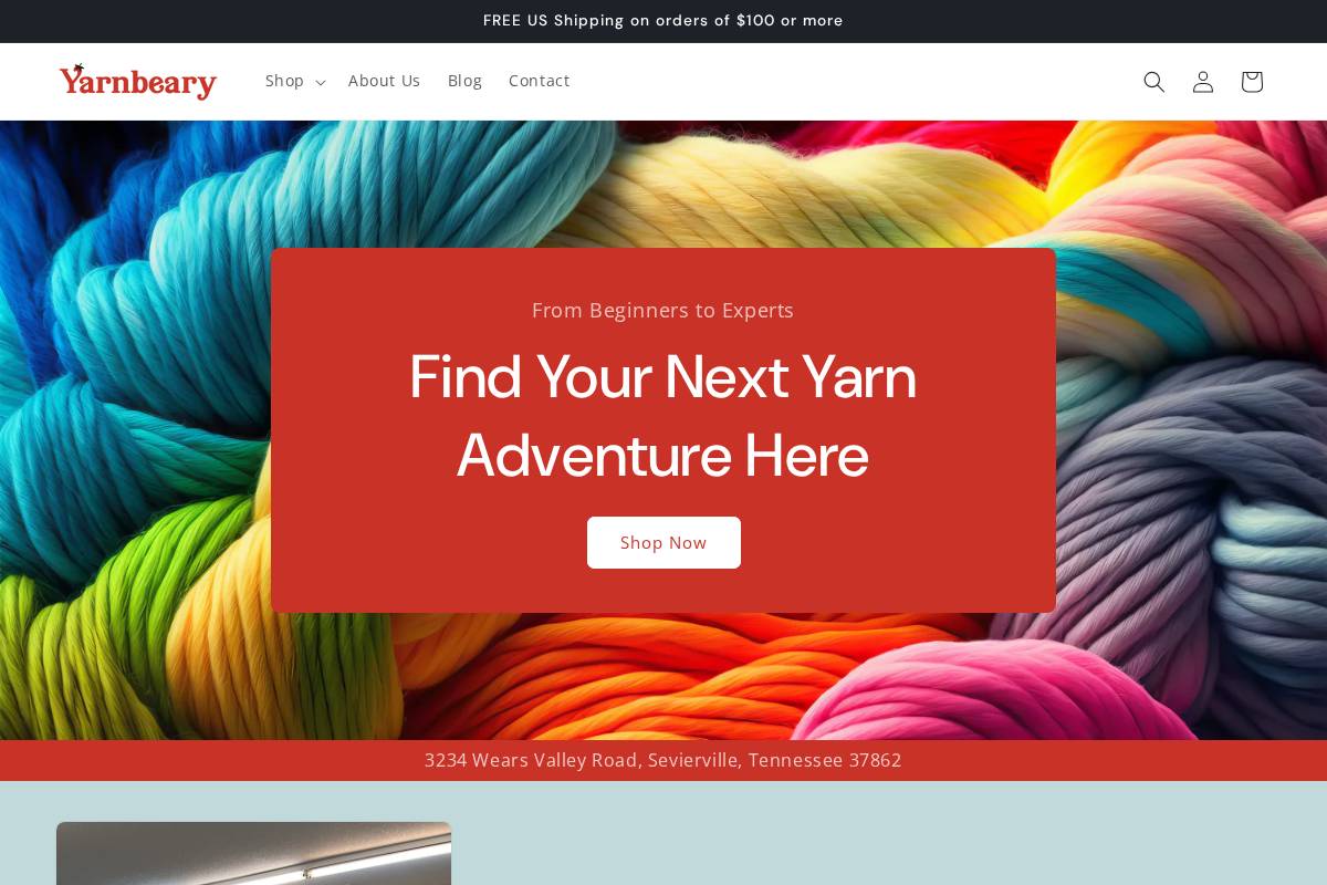 yarnbeary.com homepage screenshot