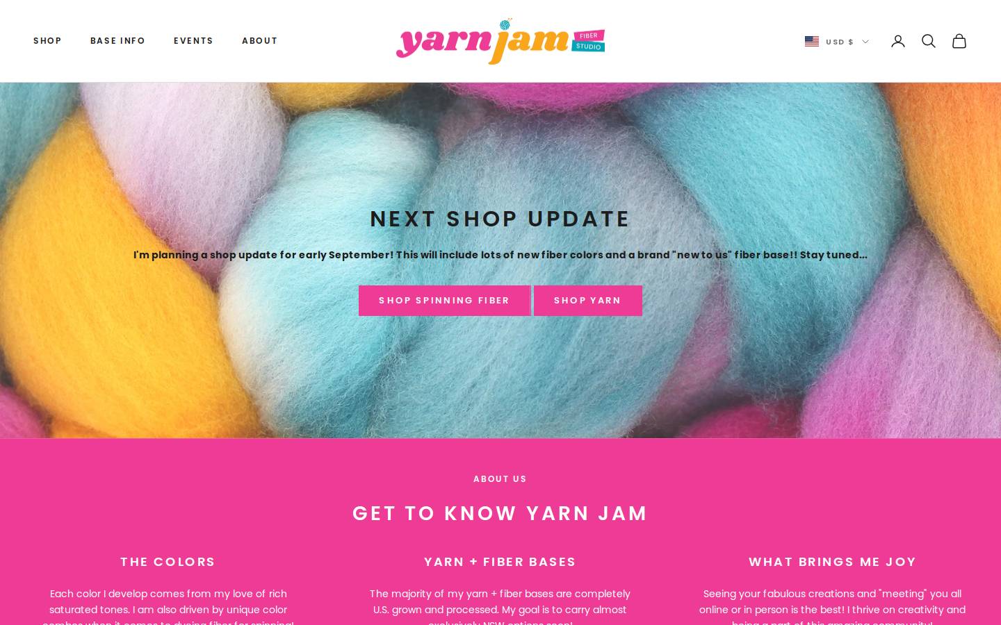 yarnjam.com homepage screenshot