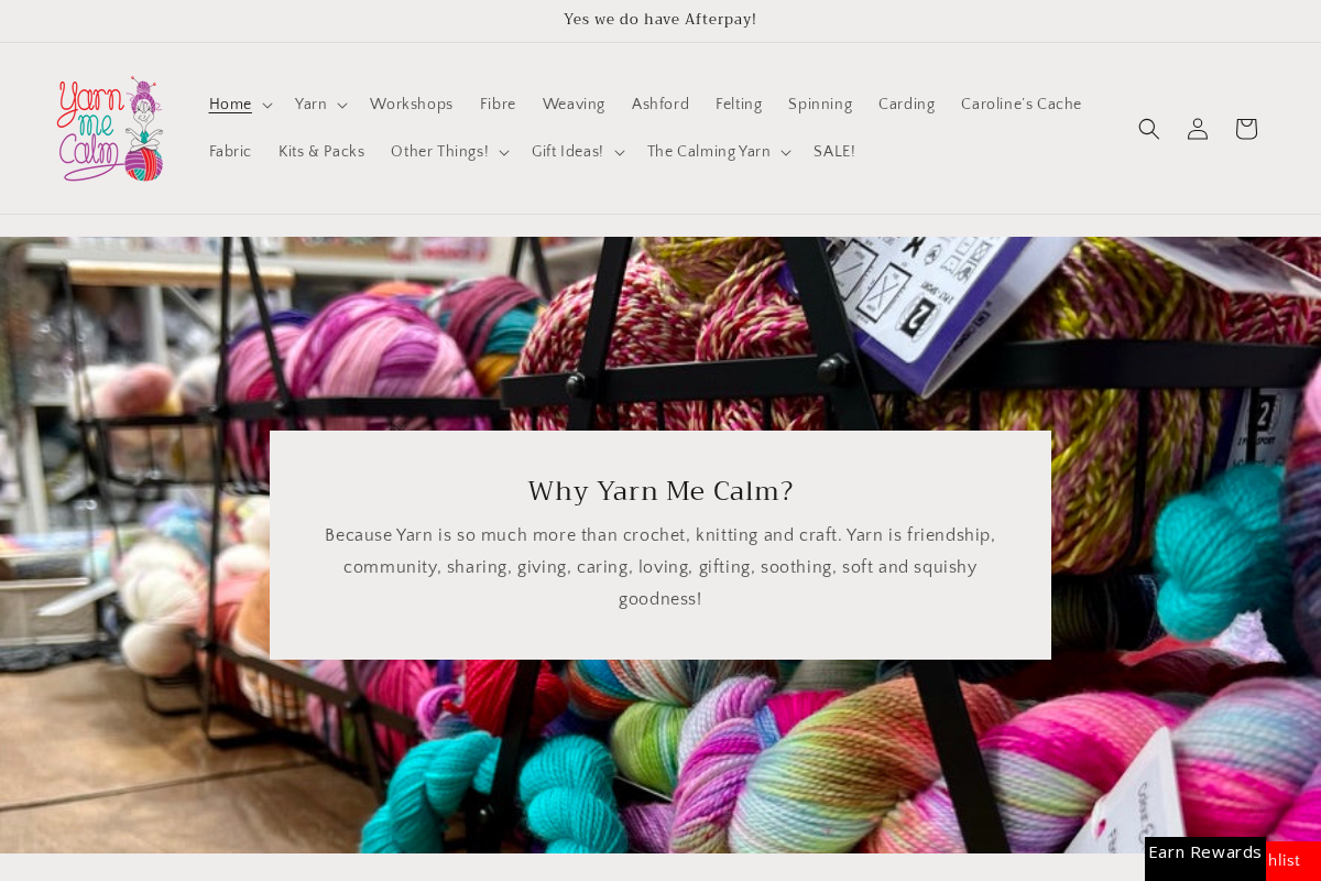 Yarn Me Calm homepage screenshot
