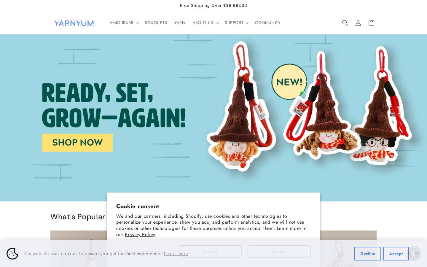 yarnyum.com homepage screenshot