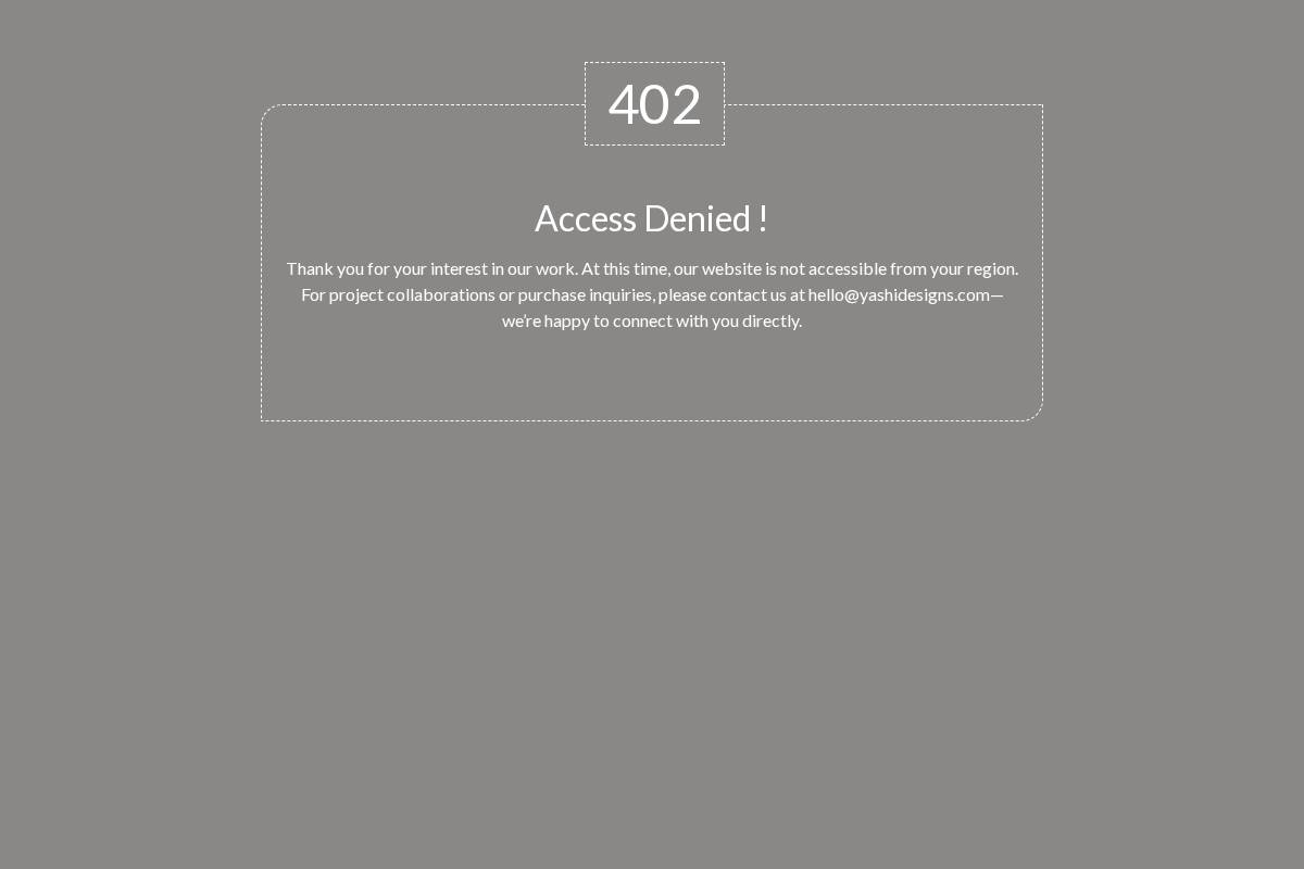 yashidesigns.com homepage screenshot