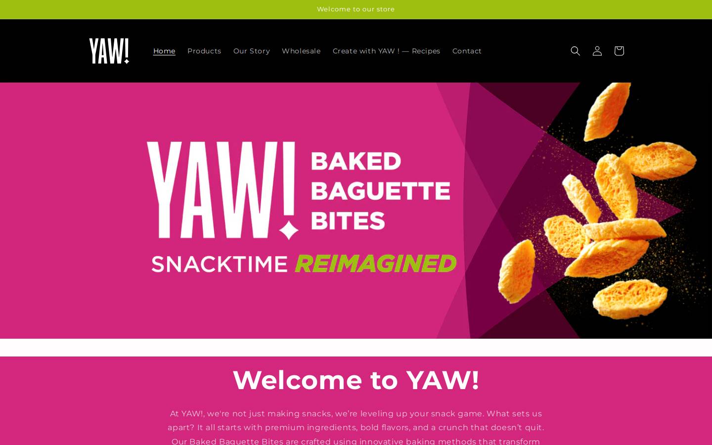yawsnacks.com homepage screenshot