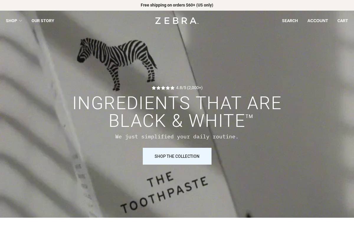 yayzebra.com homepage screenshot