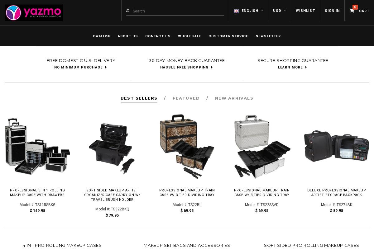 Yazmo.com homepage screenshot