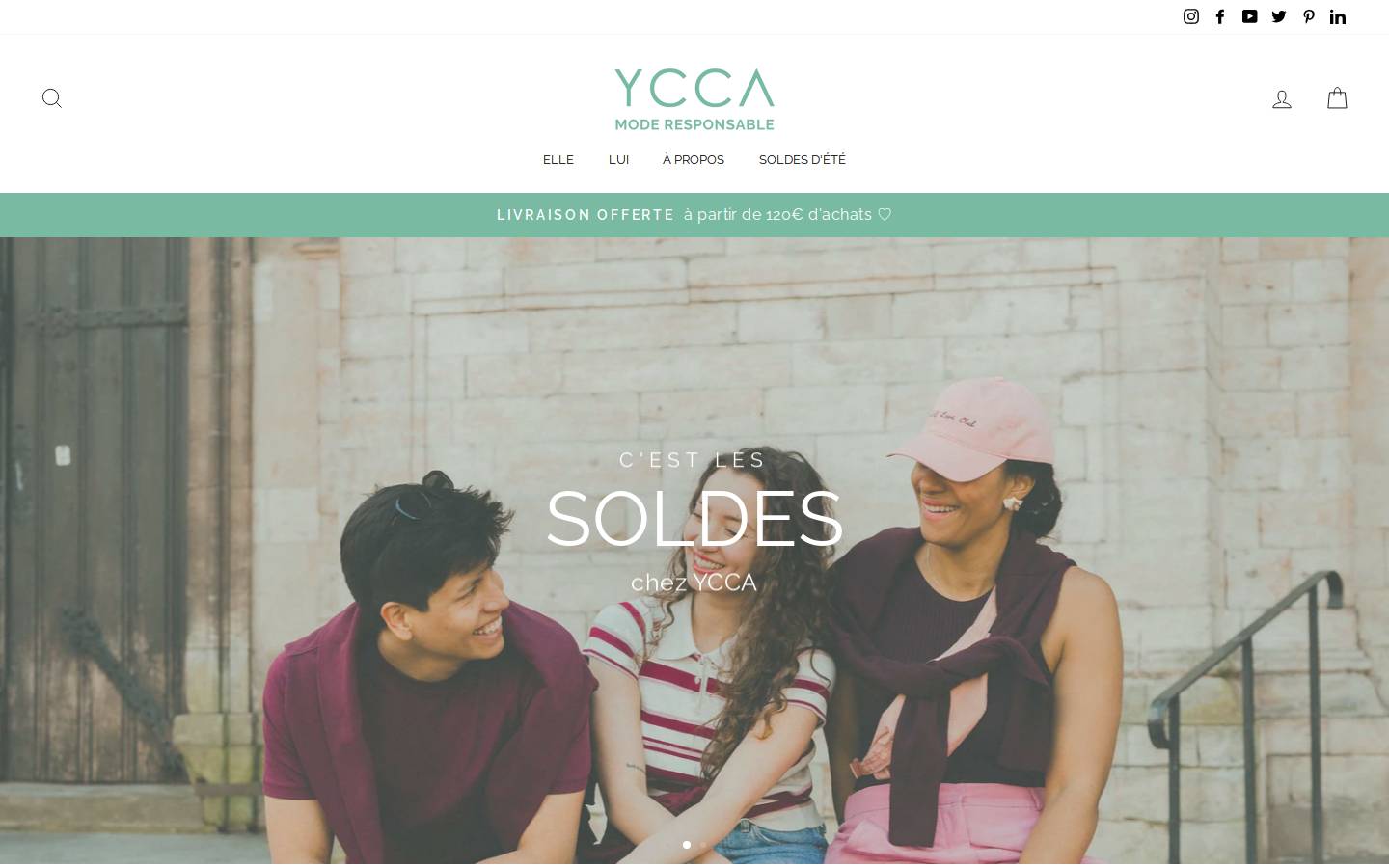 YCCA - Mode responsable - E-shop et Boutique homepage screenshot