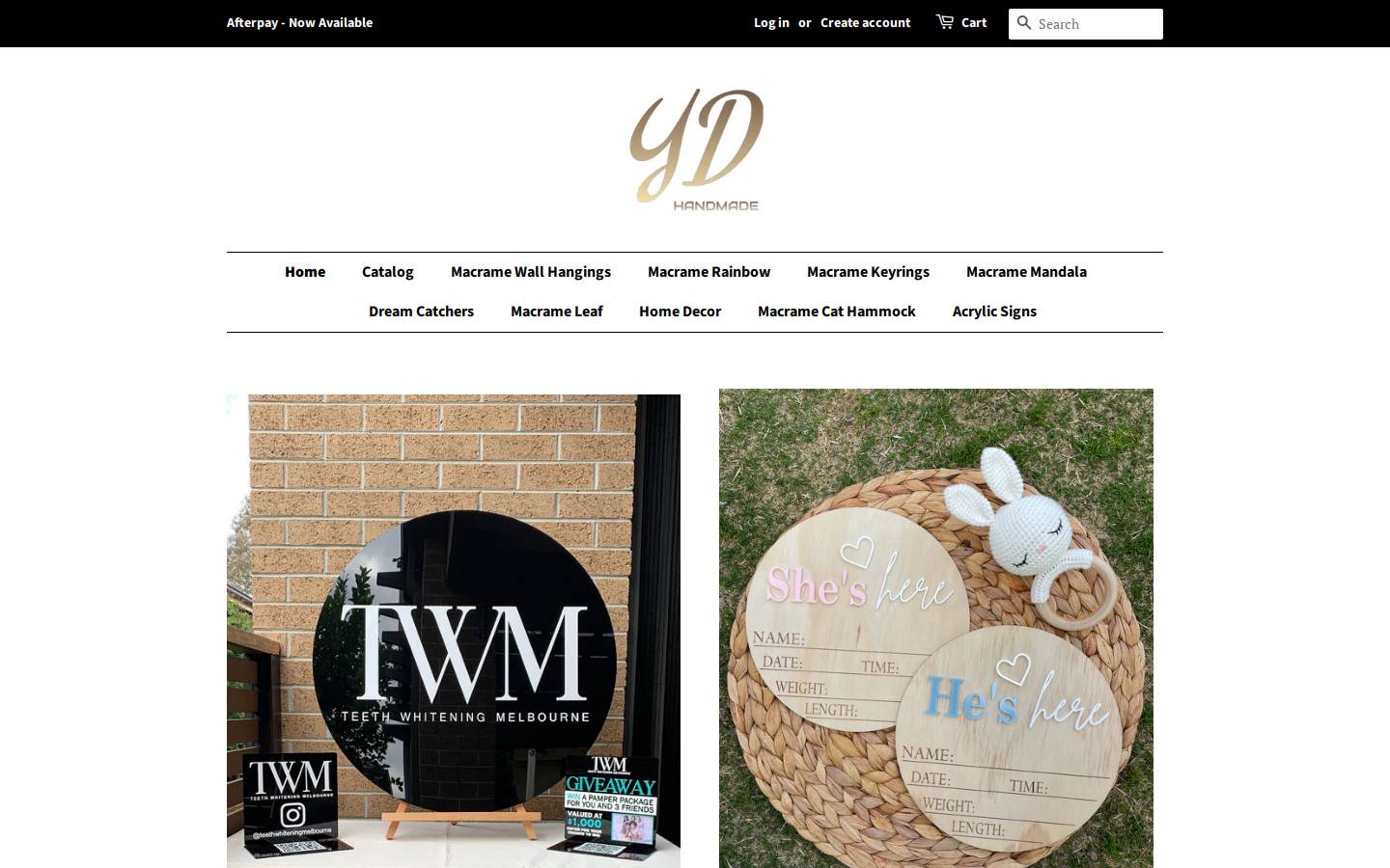ydhandmade.com homepage screenshot