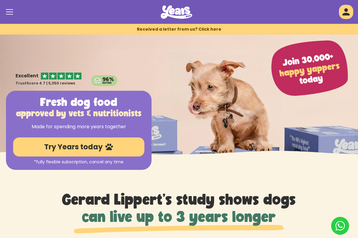 Years.com homepage screenshot