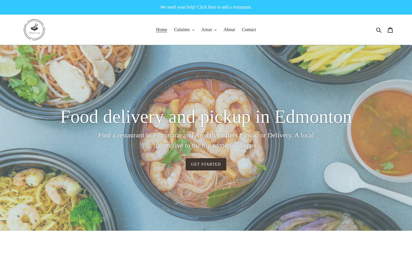 yegfood.com homepage screenshot