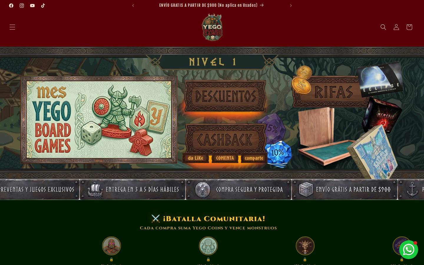 yegogames.com homepage screenshot
