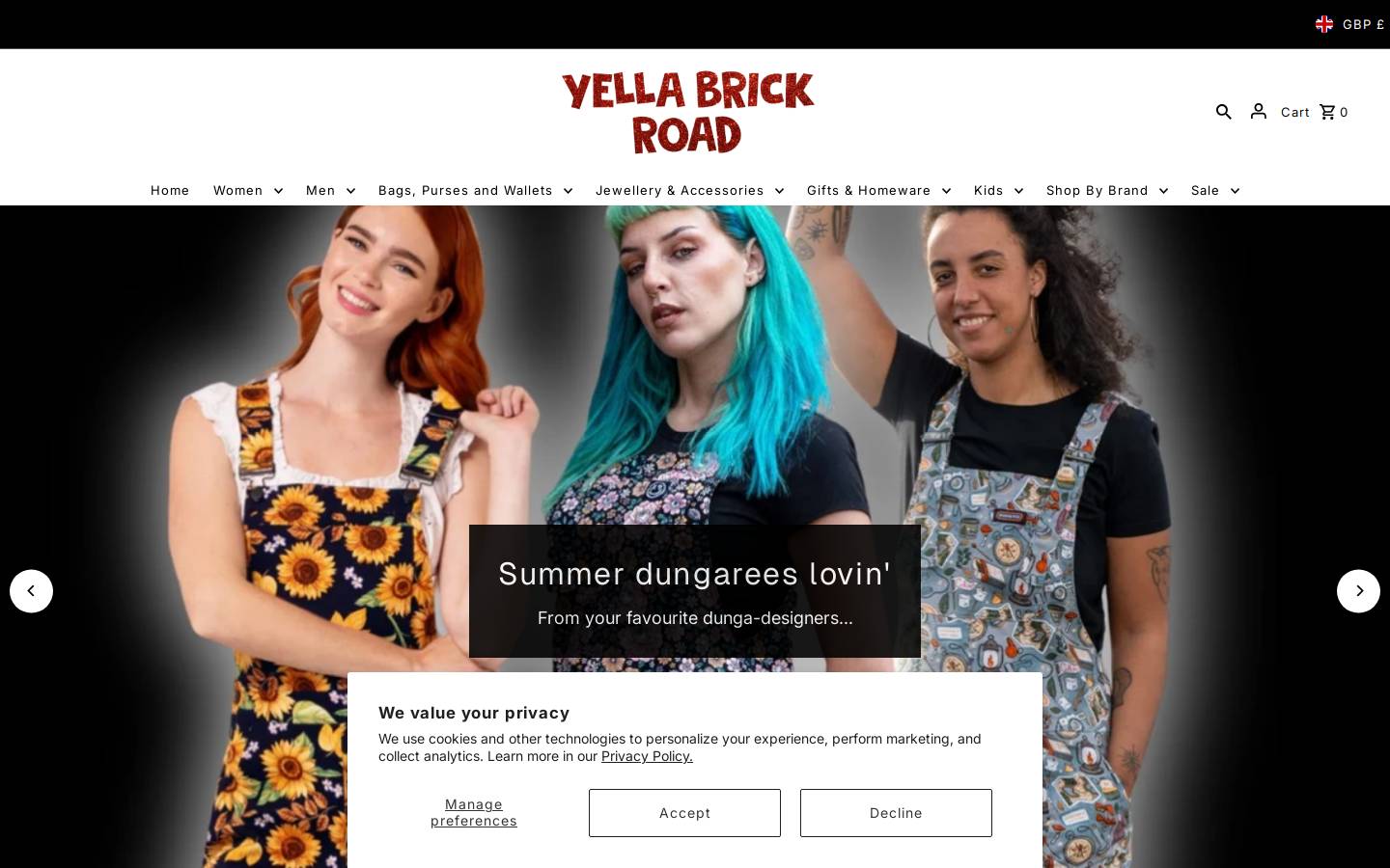 Yellabrickroad homepage screenshot