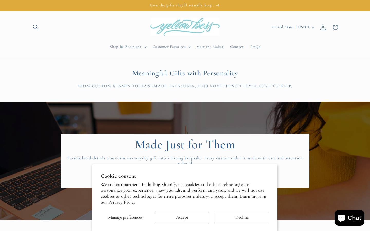 yellowbess.com homepage screenshot