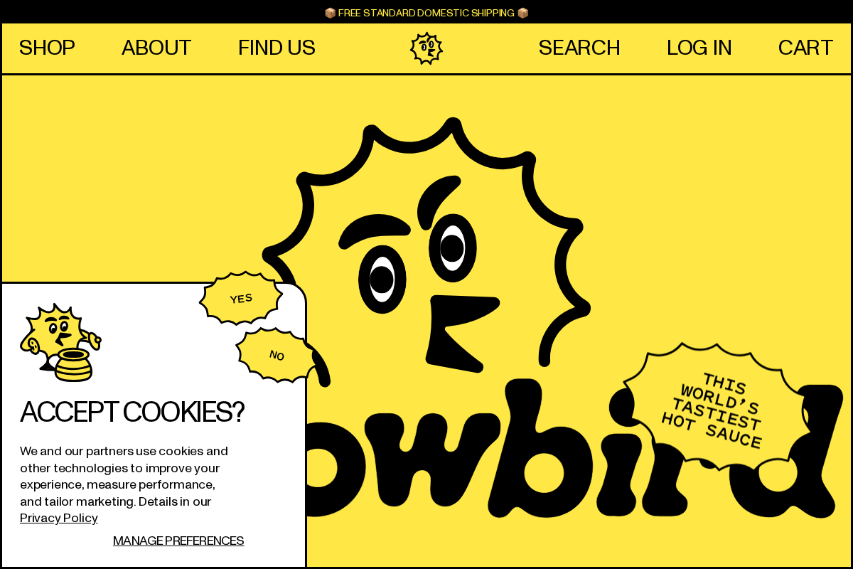 yellowbirdfoods.com homepage screenshot