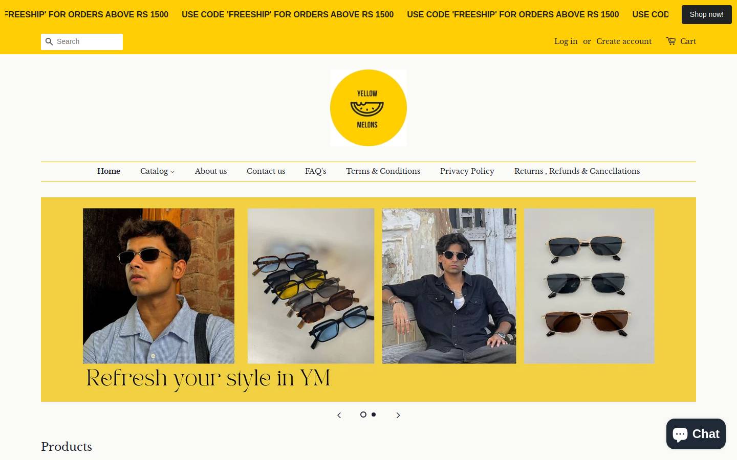 yellowmelons.in homepage screenshot