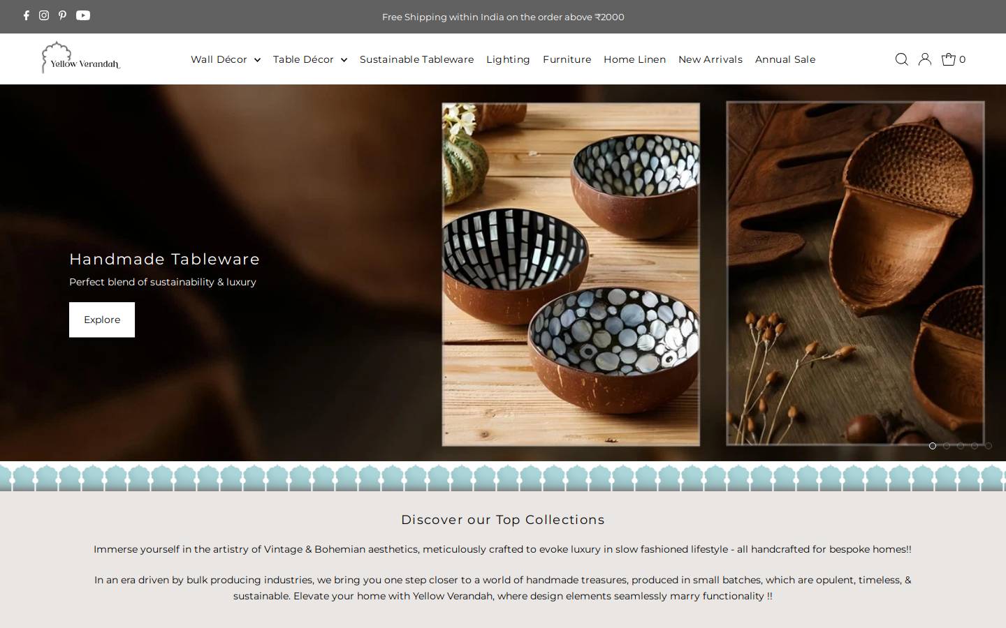 yellowverandah.in homepage screenshot