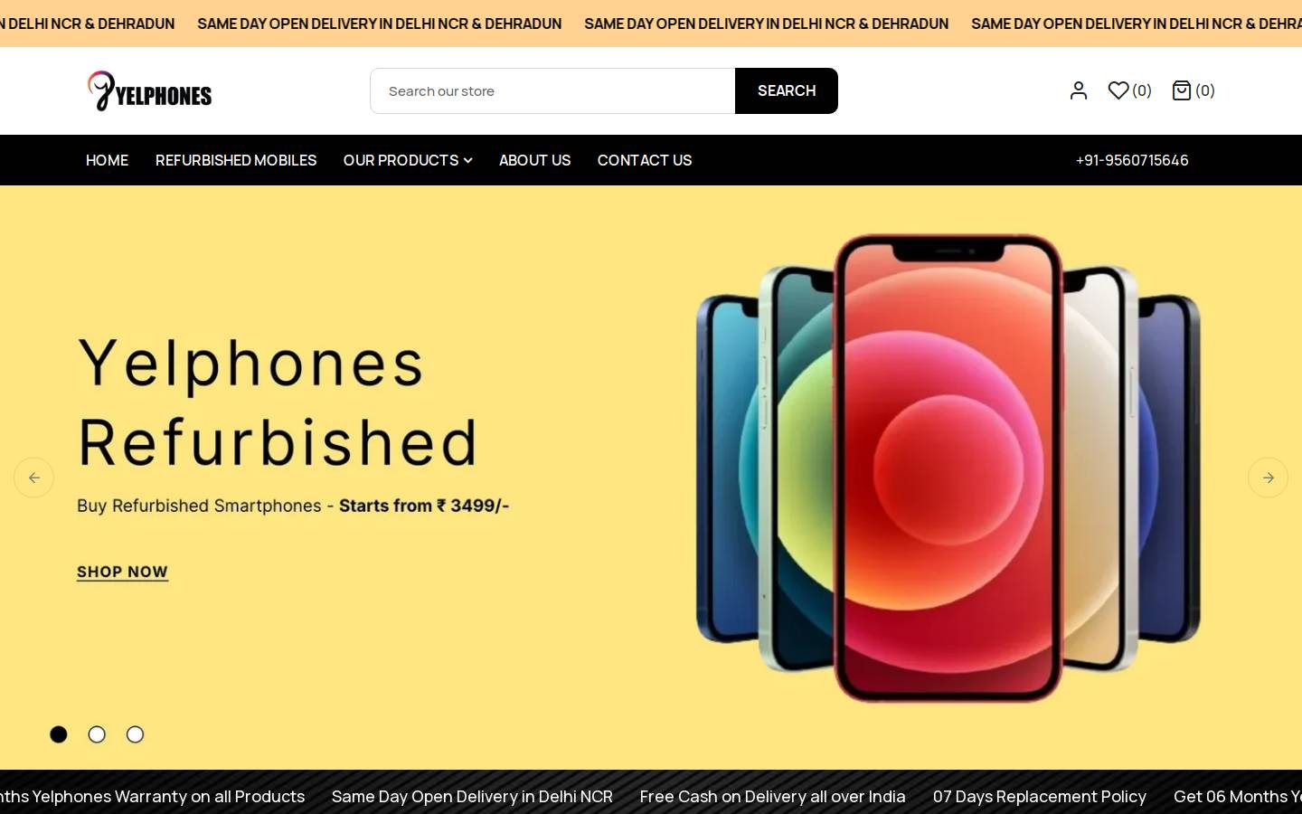 yelphones.com homepage screenshot