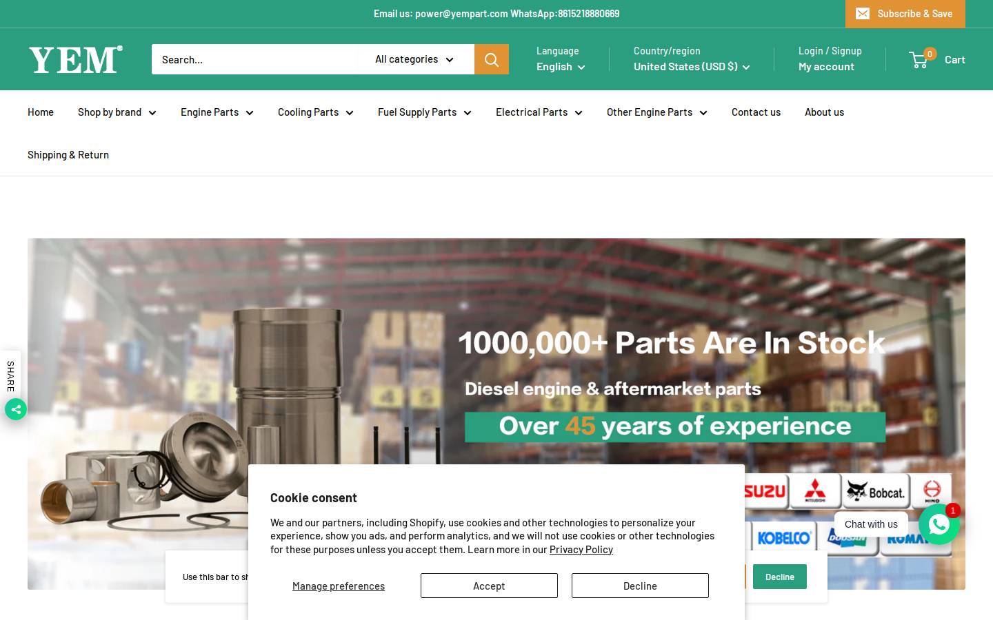 Yemparts homepage screenshot