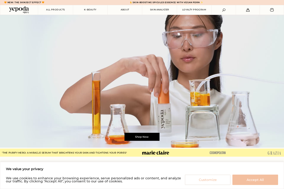 Yepoda homepage screenshot