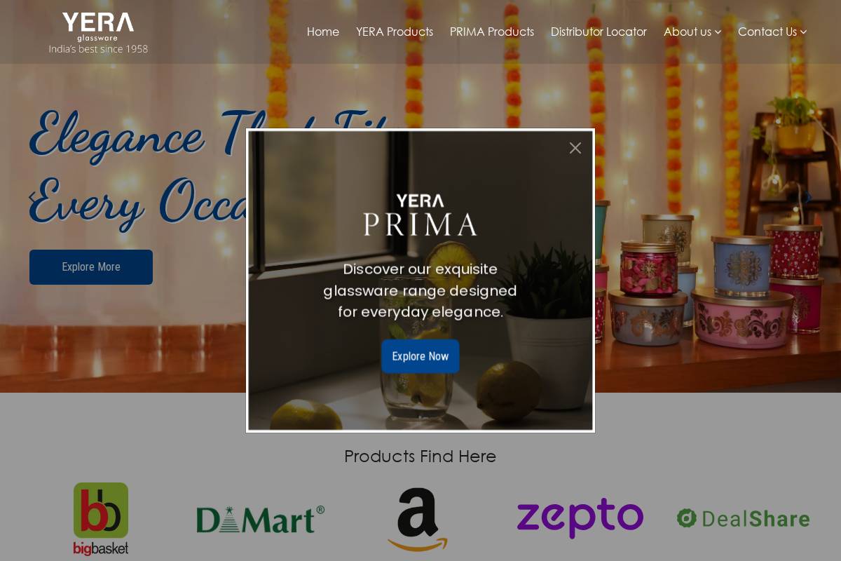 yera.com homepage screenshot