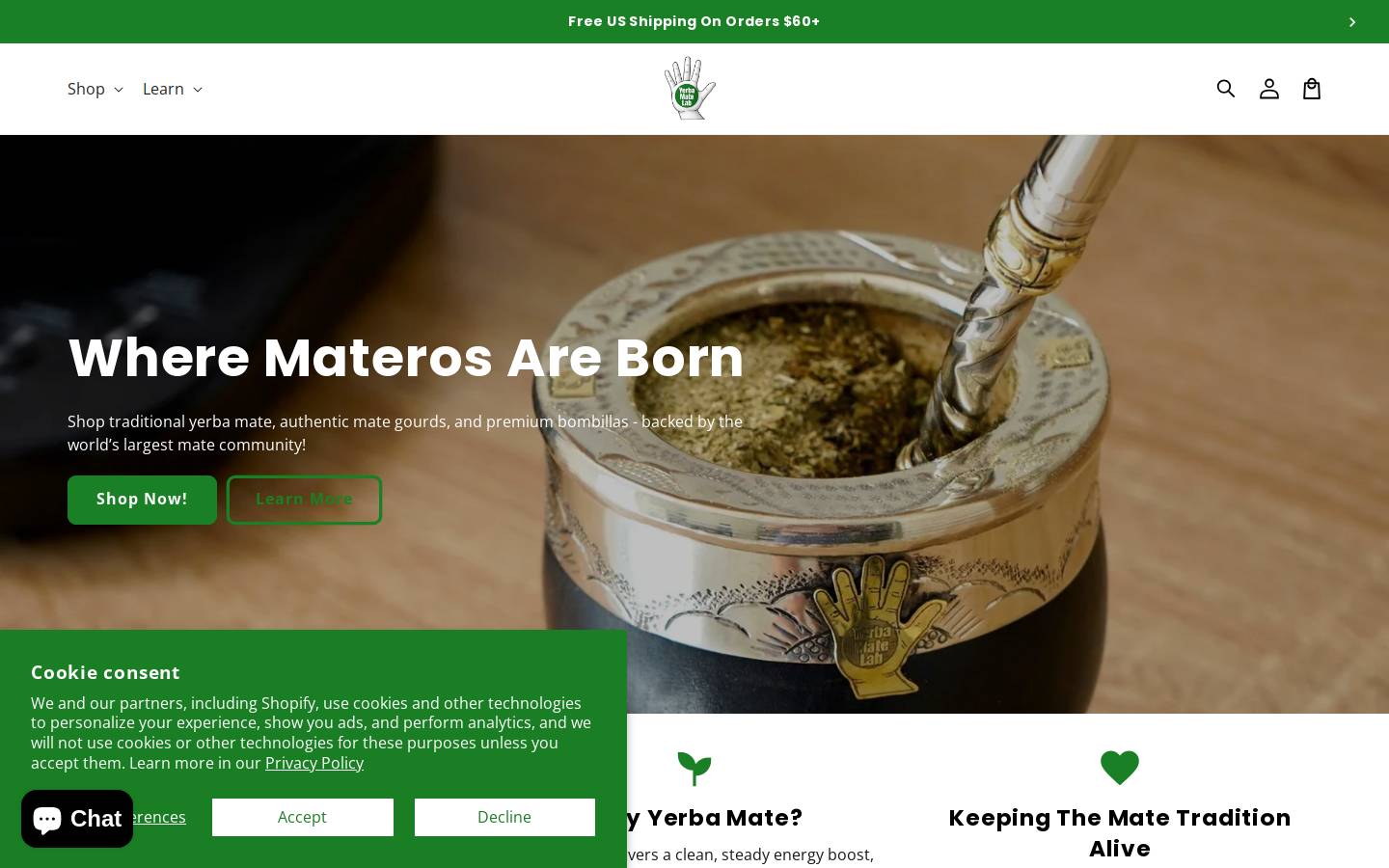 yerbamatelab.com homepage screenshot