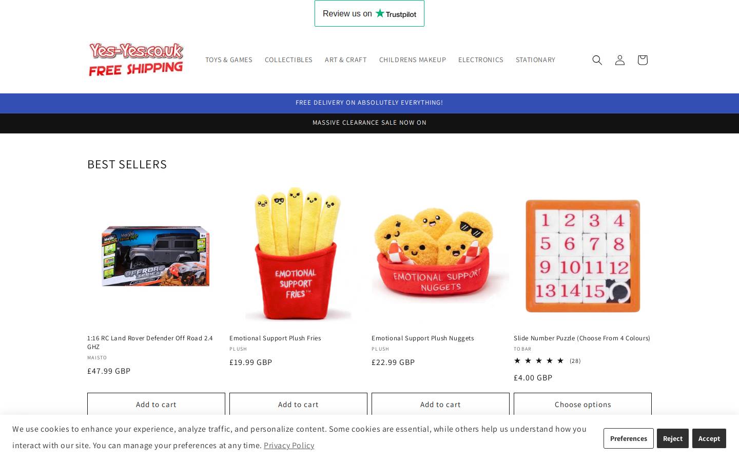 Yes Yes homepage screenshot