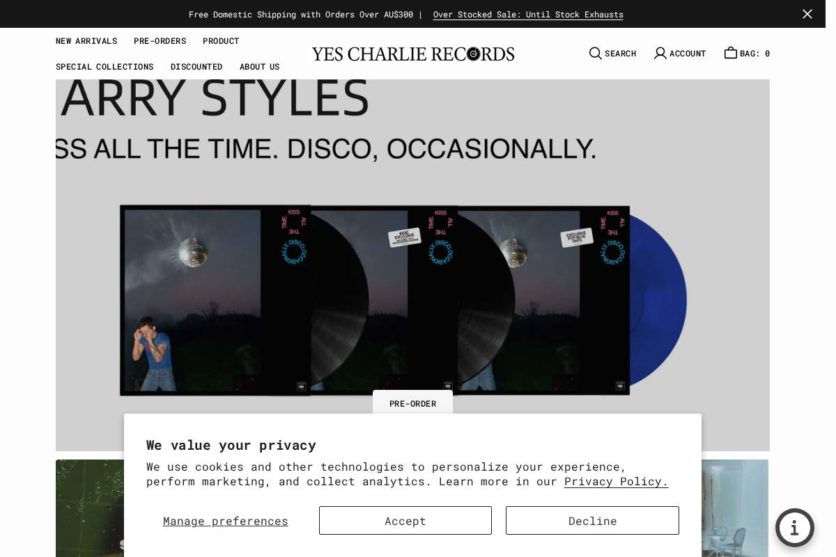 yescharlierecords.com homepage screenshot