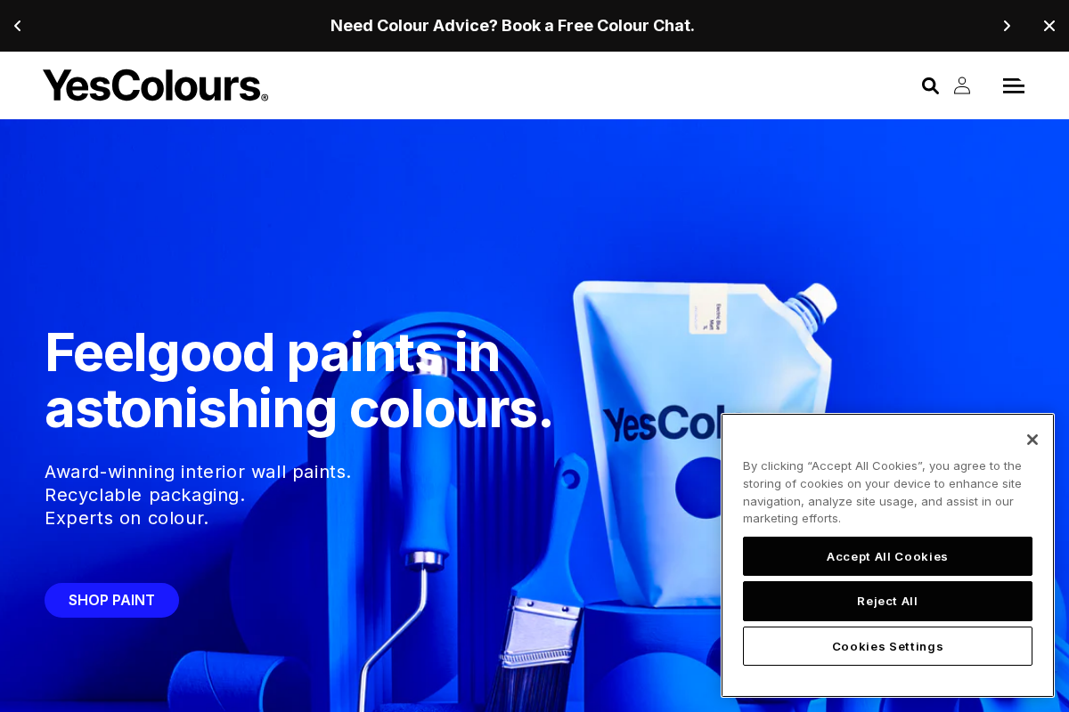 YesColours homepage screenshot