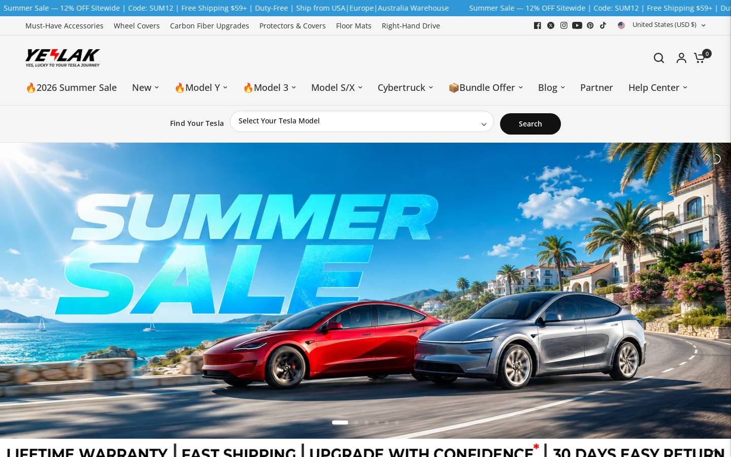Yeslak homepage screenshot