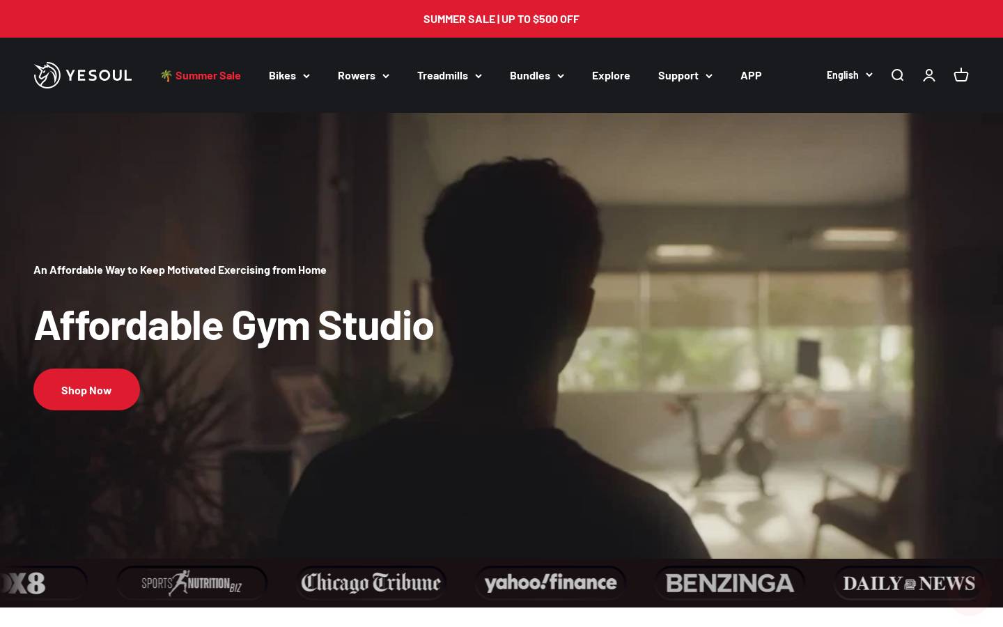 Yesoul Fitness homepage screenshot