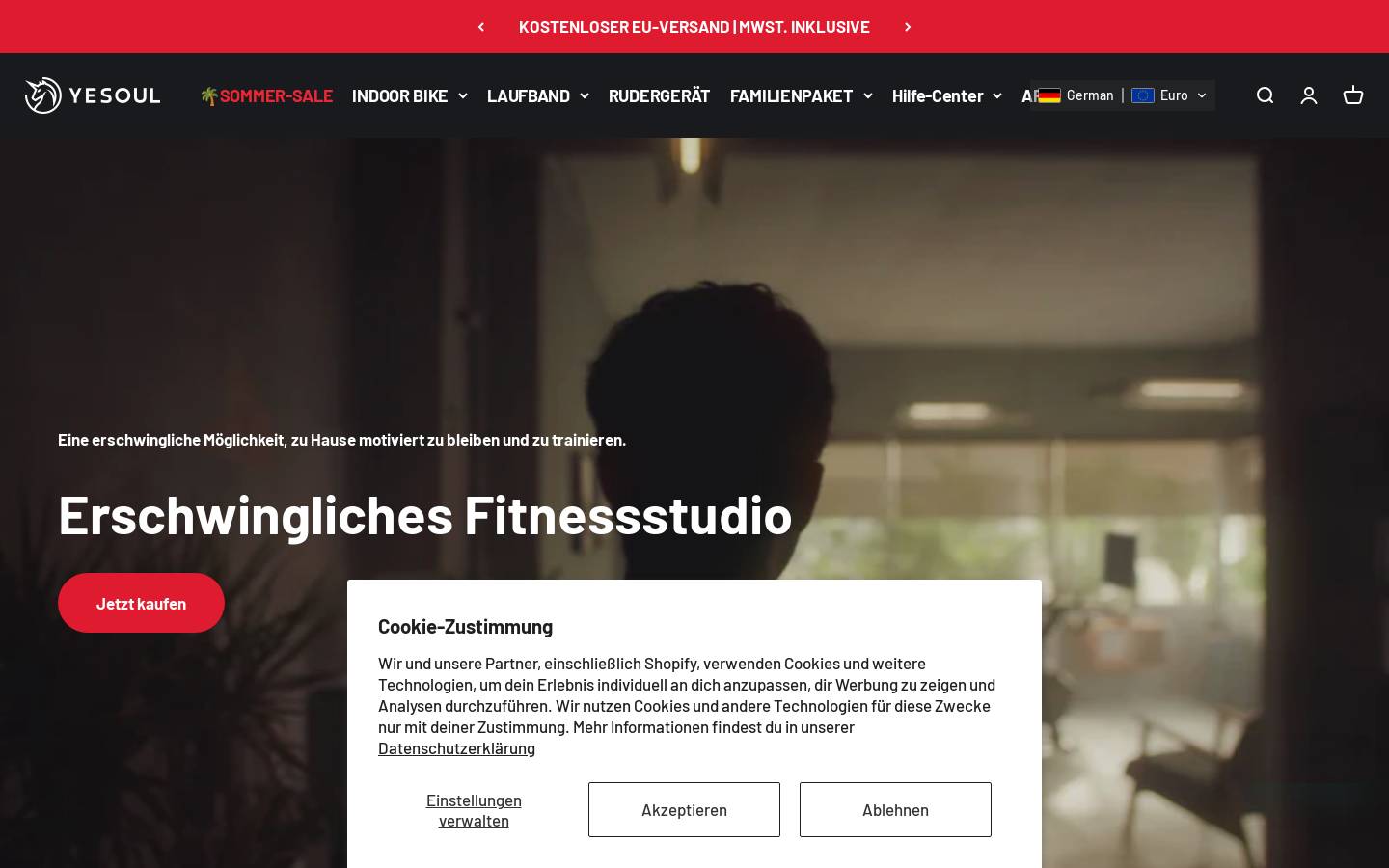 Yesoul Fitness homepage screenshot