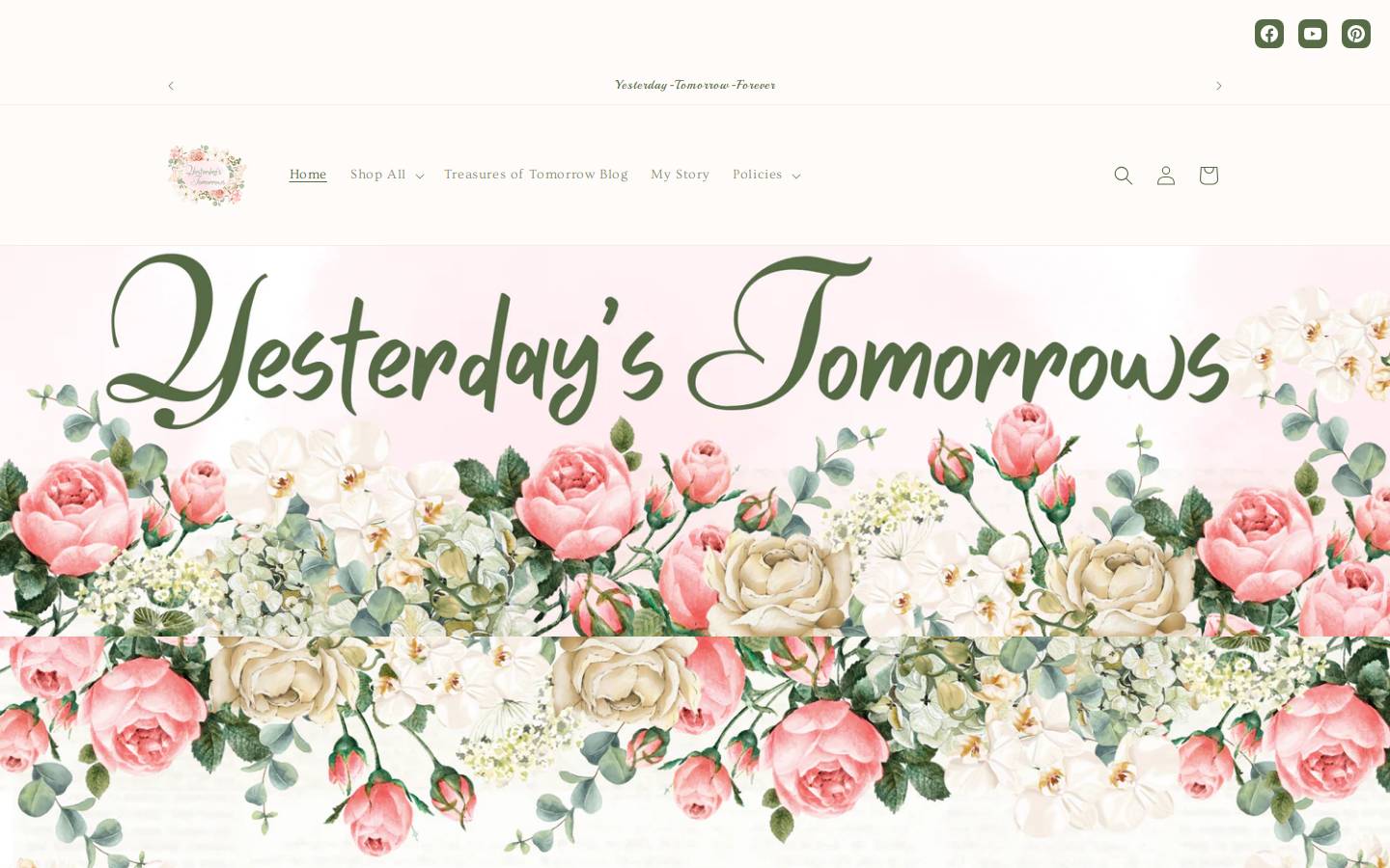 yesterdaystomorrows.shop homepage screenshot