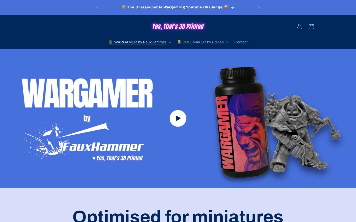 yesthats3dprinted.com homepage screenshot