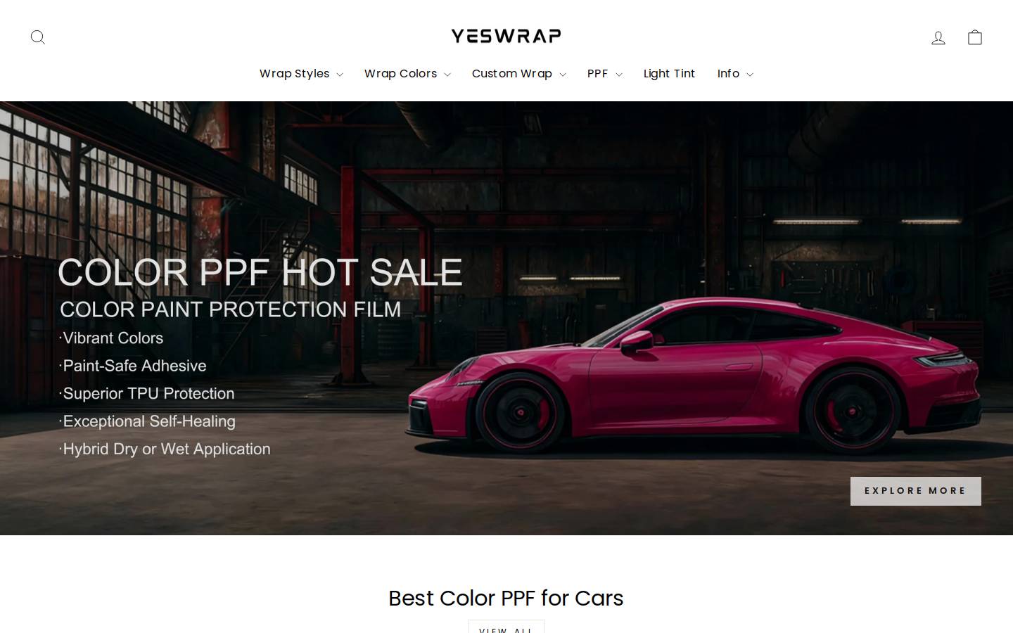 Yeswrap homepage screenshot